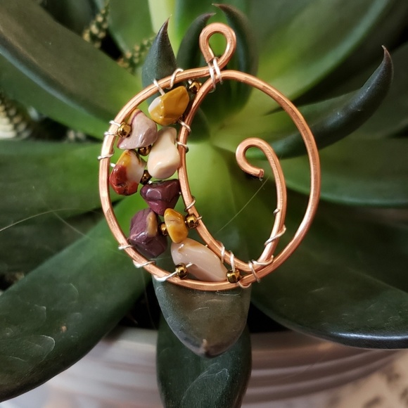 Crescent Moon Pendant Handmade with Genuine Copper - Picture 8 of 8